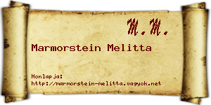 Marmorstein Melitta névjegykártya